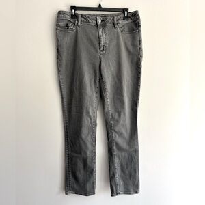 Lands’ End Women’s Mid Rise Straight Gray Denim Jeans size 12